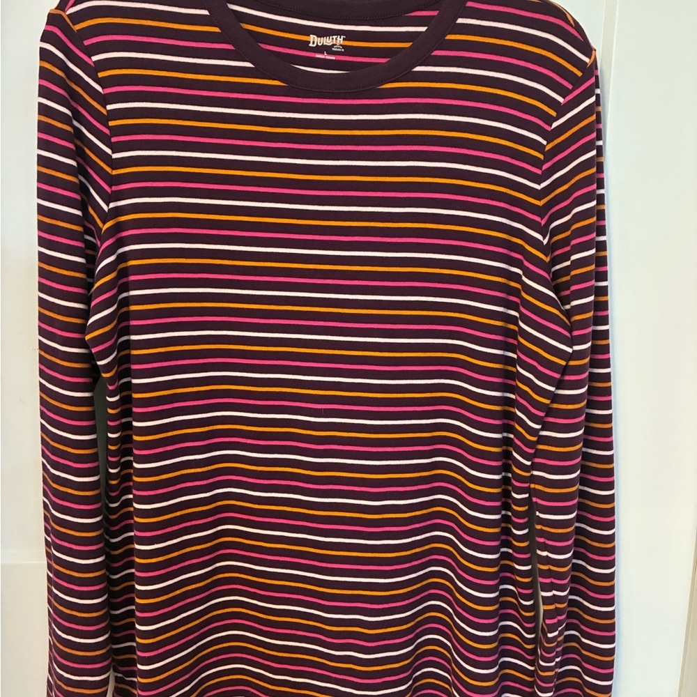 Women's Longtail T Long Sleeve Crew - Multi- Stripe